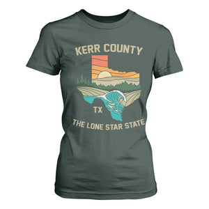 Kerr County Texas T Shirt For Women Retro Hill Country Nature Scene Outdoors TS02 Dark Forest Green Print Your Wear