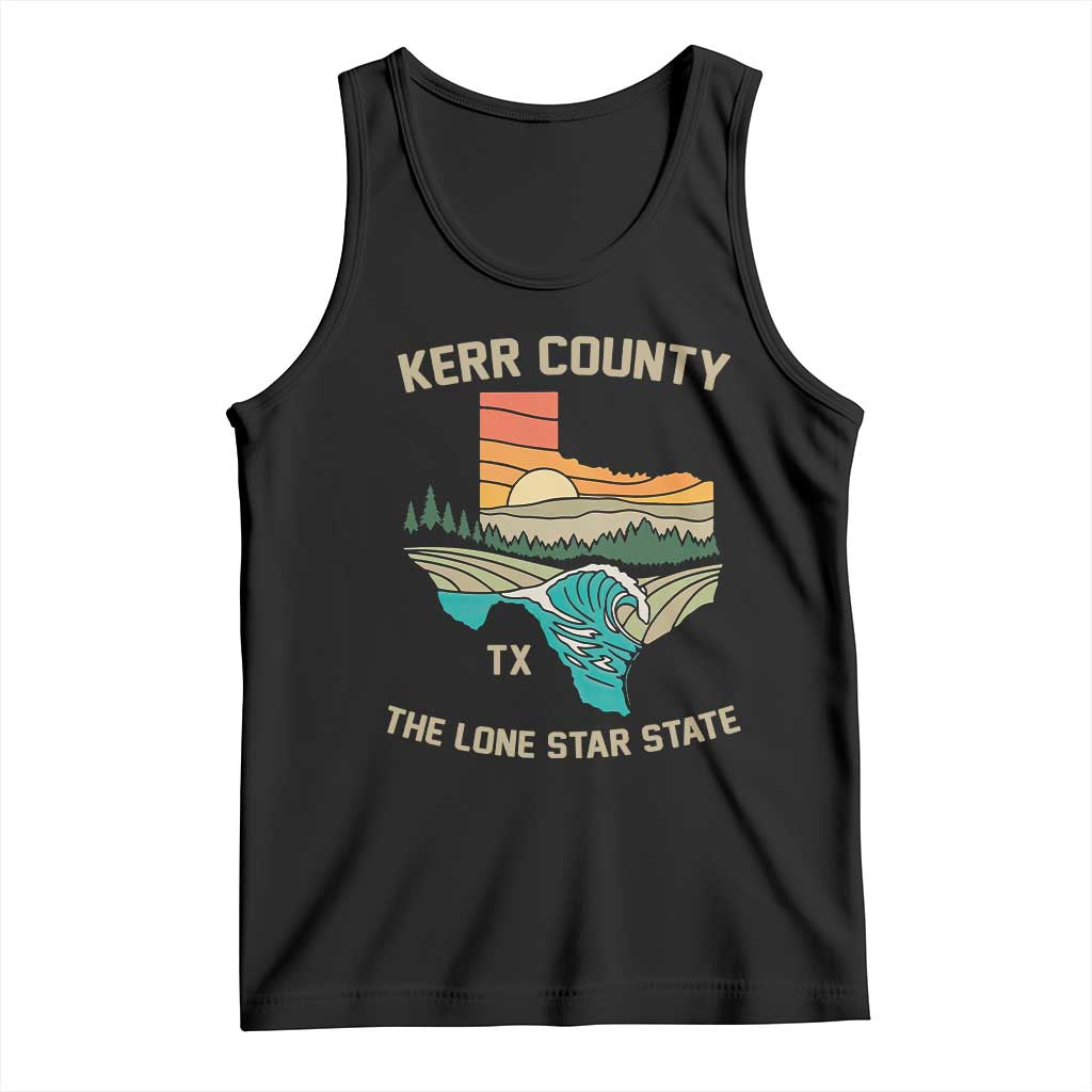 Kerr County Texas Tank Top Retro Hill Country Nature Scene Outdoors TS02 Black Print Your Wear