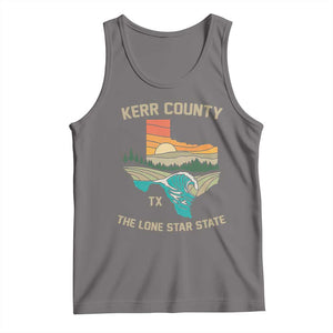 Kerr County Texas Tank Top Retro Hill Country Nature Scene Outdoors TS02 Deep Heather Print Your Wear