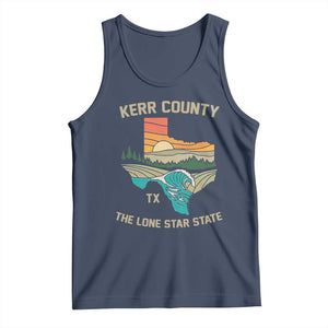Kerr County Texas Tank Top Retro Hill Country Nature Scene Outdoors TS02 Navy Print Your Wear