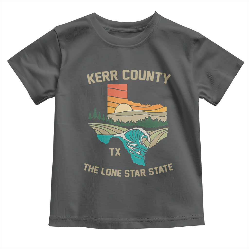 Kerr County Texas Toddler T Shirt Retro Hill Country Nature Scene Outdoors TS02 Dark Heather Print Your Wear