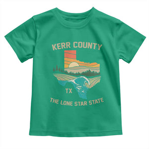 Kerr County Texas Toddler T Shirt Retro Hill Country Nature Scene Outdoors TS02 Irish Green Print Your Wear