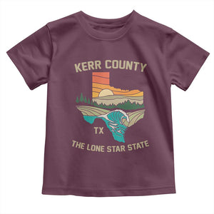 Kerr County Texas Toddler T Shirt Retro Hill Country Nature Scene Outdoors TS02 Maroon Print Your Wear