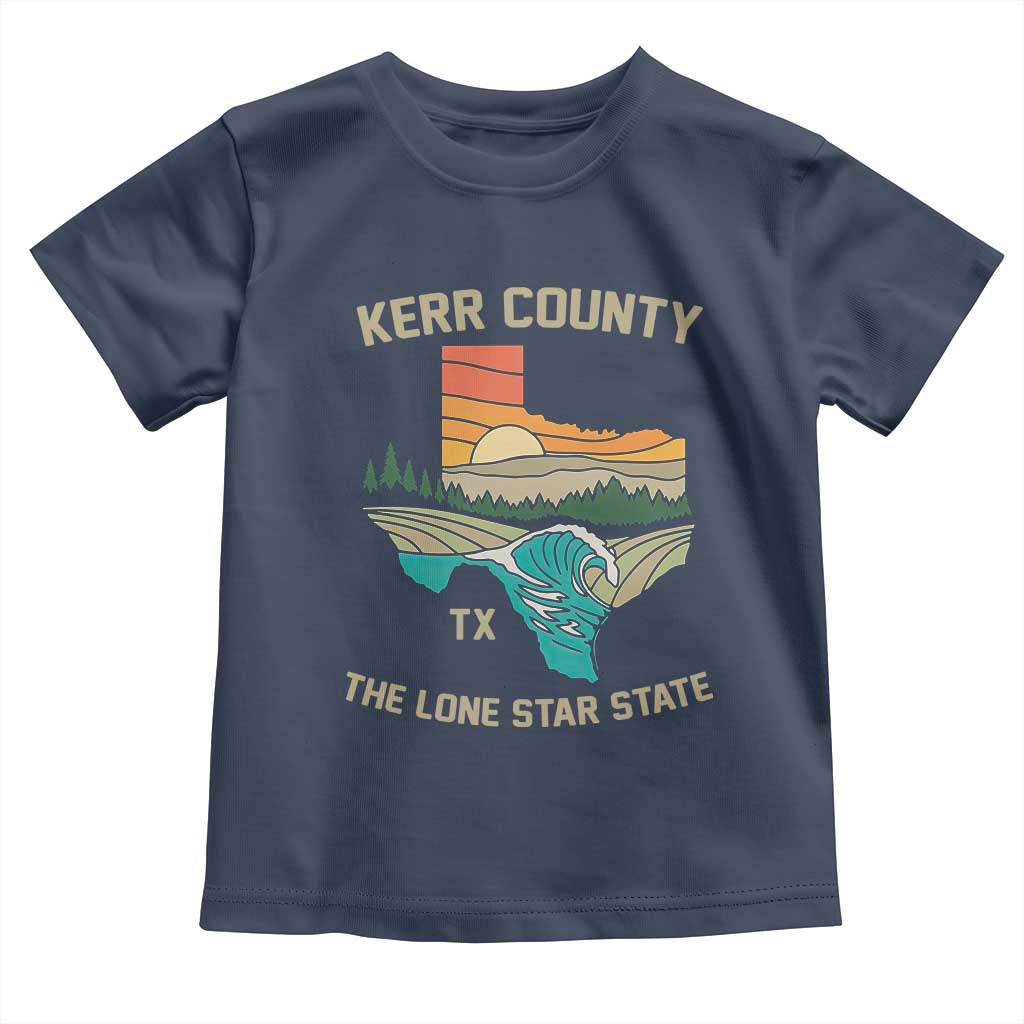 Kerr County Texas Toddler T Shirt Retro Hill Country Nature Scene Outdoors TS02 Navy Print Your Wear