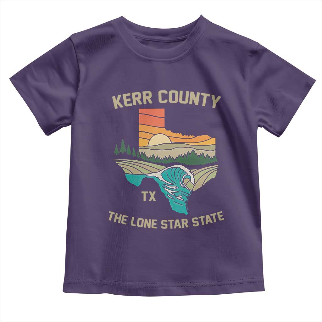 Kerr County Texas Toddler T Shirt Retro Hill Country Nature Scene Outdoors TS02 Purple Print Your Wear