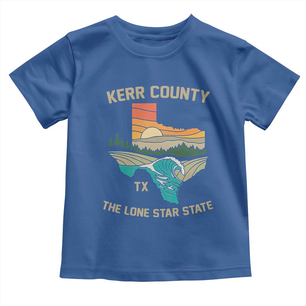Kerr County Texas Toddler T Shirt Retro Hill Country Nature Scene Outdoors TS02 Royal Blue Print Your Wear