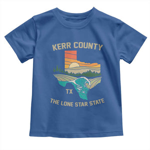 Kerr County Texas Toddler T Shirt Retro Hill Country Nature Scene Outdoors TS02 Royal Blue Print Your Wear