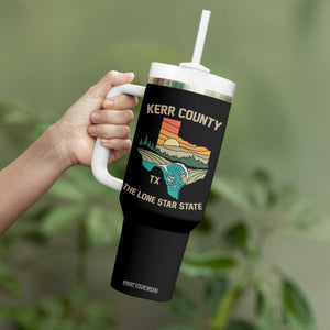 Kerr County Texas Tumbler With Handle Retro Hill Country Nature Scene Outdoors TS02 Print Your Wear