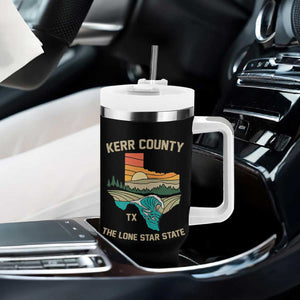 Kerr County Texas Tumbler With Handle Retro Hill Country Nature Scene Outdoors TS02 Print Your Wear