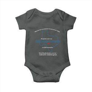 Kerr County Strong Christian Baby Onesie Texas Faith Hope Resilient Texans TS02 Dark Heather Print Your Wear
