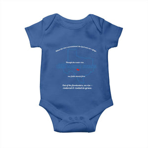 Kerr County Strong Christian Baby Onesie Texas Faith Hope Resilient Texans TS02 Royal Blue Print Your Wear