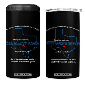 Kerr County Strong Christian 4 in 1 Can Cooler Tumbler Texas Faith Hope Resilient Texans TS02 One Size: 16 oz Black Print Your Wear