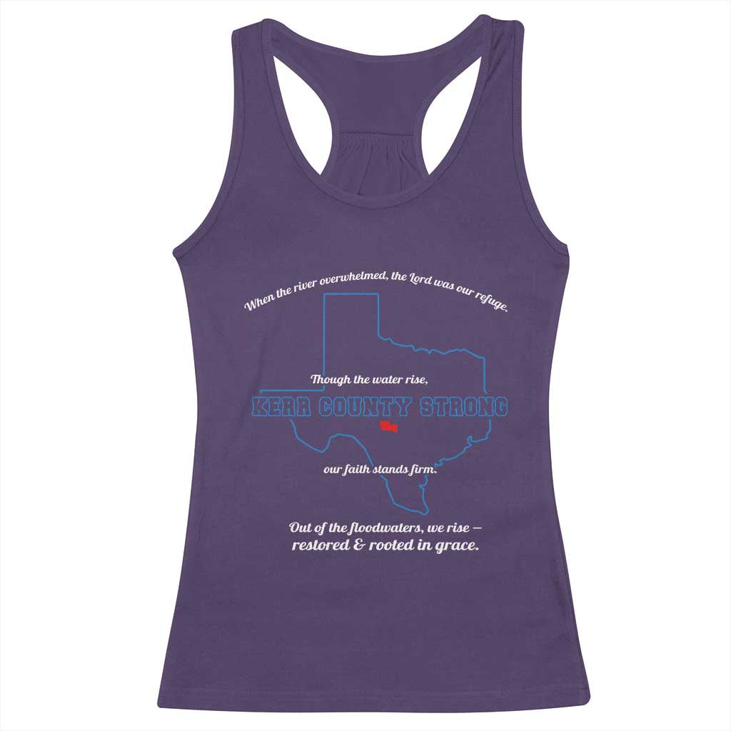 Kerr County Strong Christian Racerback Tank Top Texas Faith Hope Resilient Texans TS02 Purple Print Your Wear