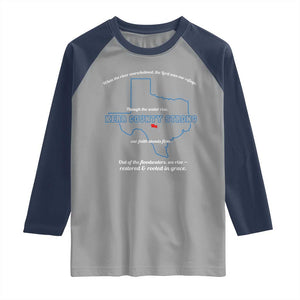 Kerr County Strong Christian Raglan Shirt Texas Faith Hope Resilient Texans TS02 Sport Gray Navy Print Your Wear