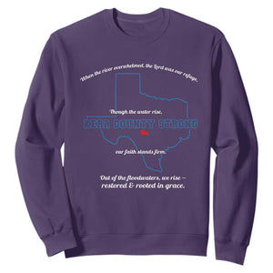Kerr County Strong Christian Sweatshirt Texas Faith Hope Resilient Texans TS02 Purple Print Your Wear