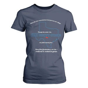 Kerr County Strong Christian T Shirt For Women Texas Faith Hope Resilient Texans TS02 Navy Print Your Wear