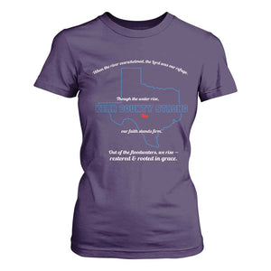 Kerr County Strong Christian T Shirt For Women Texas Faith Hope Resilient Texans TS02 Purple Print Your Wear
