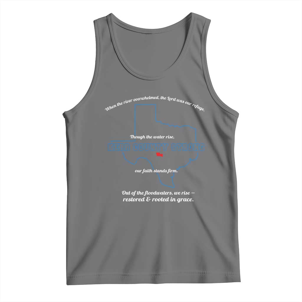 Kerr County Strong Christian Tank Top Texas Faith Hope Resilient Texans TS02 Black Heather Print Your Wear