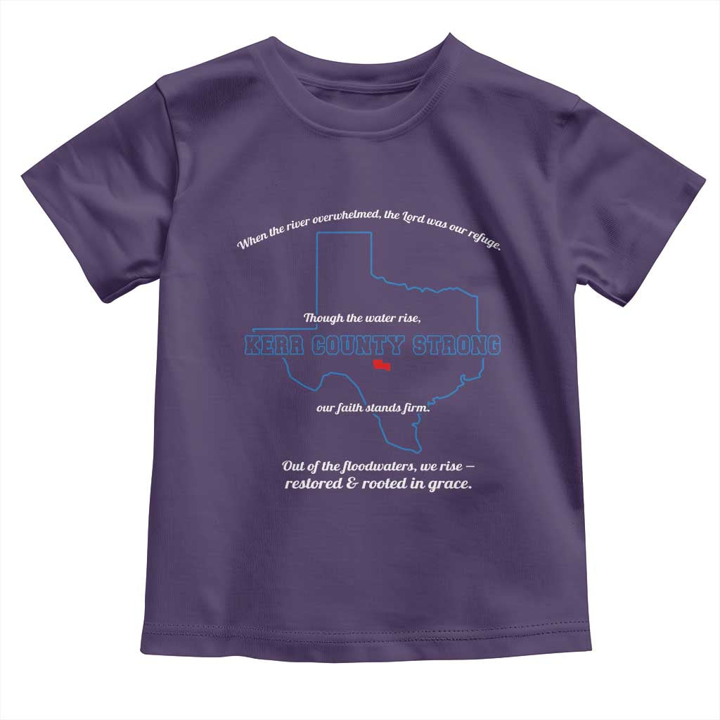 Kerr County Strong Christian Toddler T Shirt Texas Faith Hope Resilient Texans TS02 Purple Print Your Wear