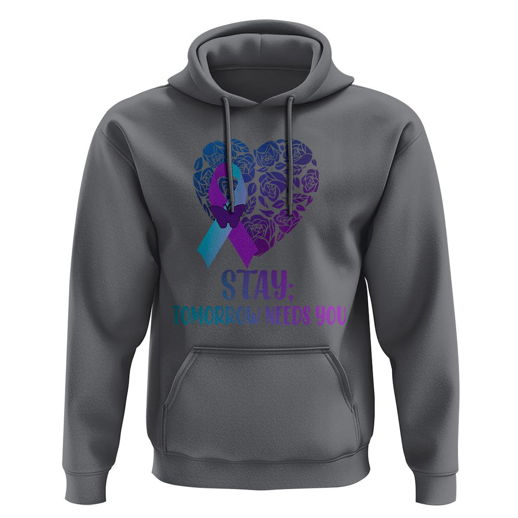 Suicide Prevention Awareness Hoodie Stay Mental Health Suicide Prevention Support Semicolon TS02 Charcoal Print Your Wear