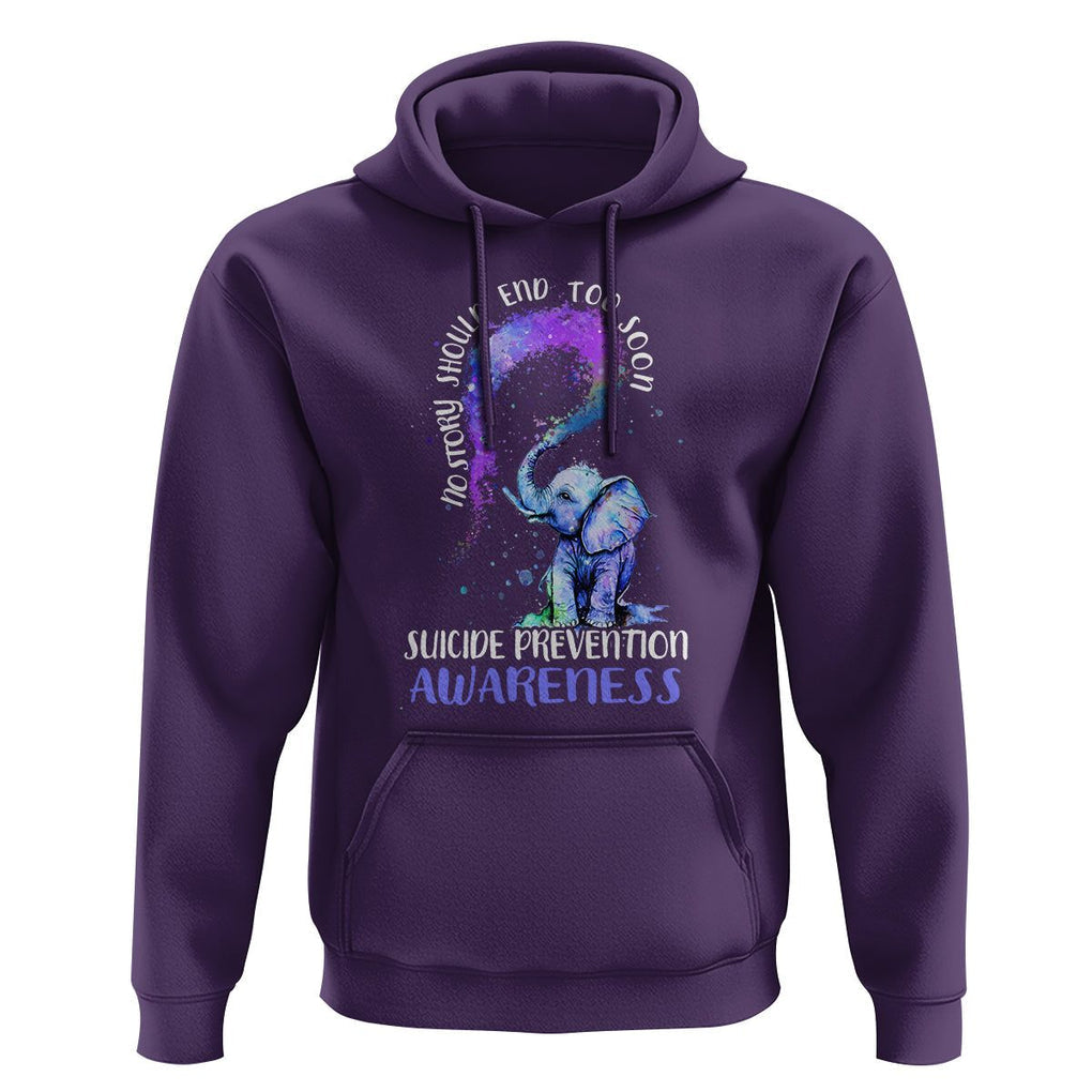 Suicide Prevention Awareness Hoodie No Story Should End Teal Purple Ribbon Suicide Prevention TS02 Purple Print Your Wear