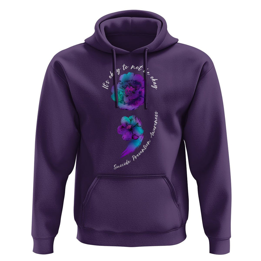 It's Ok To Not Be Ok Semicolon Suicide Prevention Awareness Hoodie TS02 Purple Print Your Wear