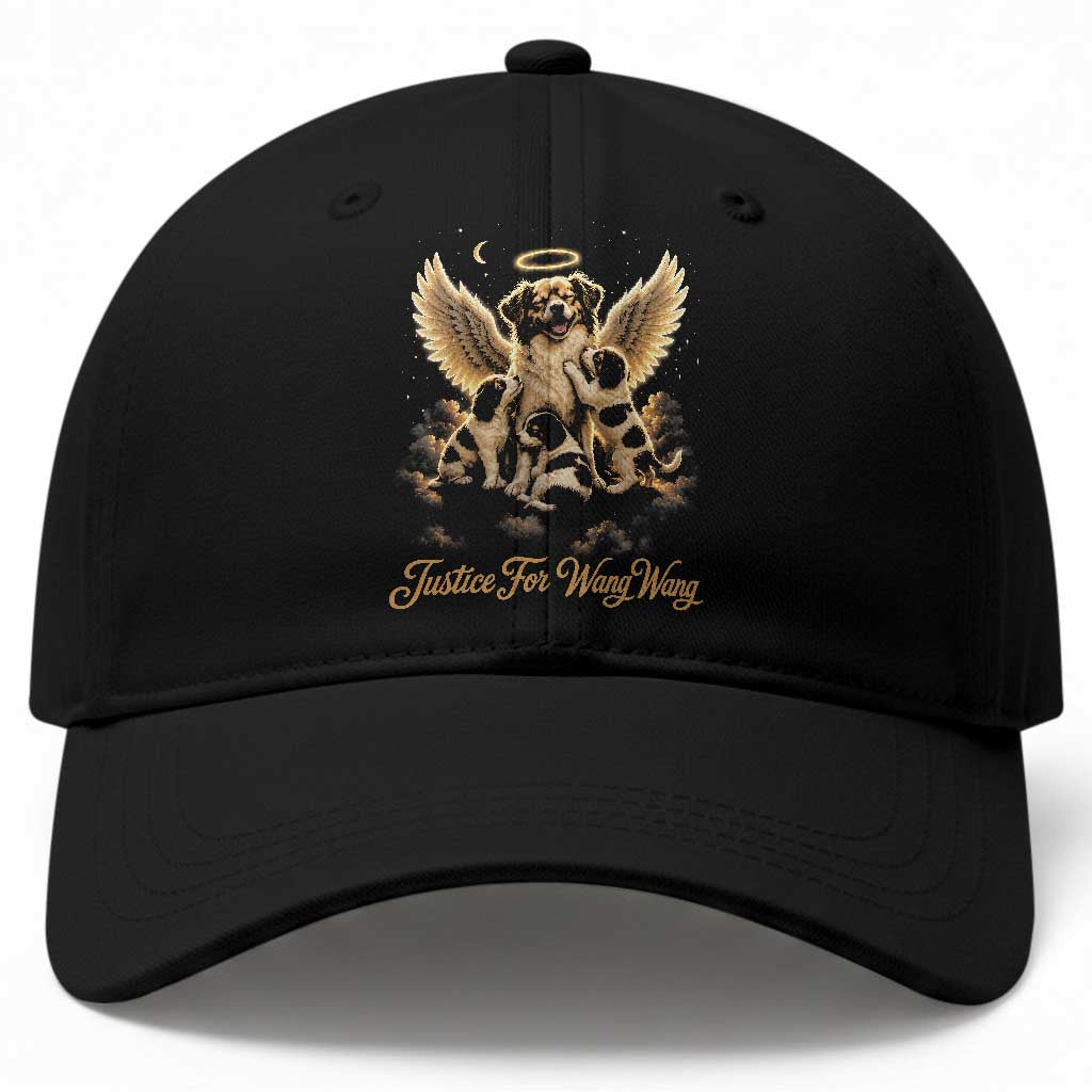 Justice For Wangwang Angel Dog Halo Puppies Baseball Cap Heavenly Pet Loss Memorial Graphic TS02 Print Your Wear