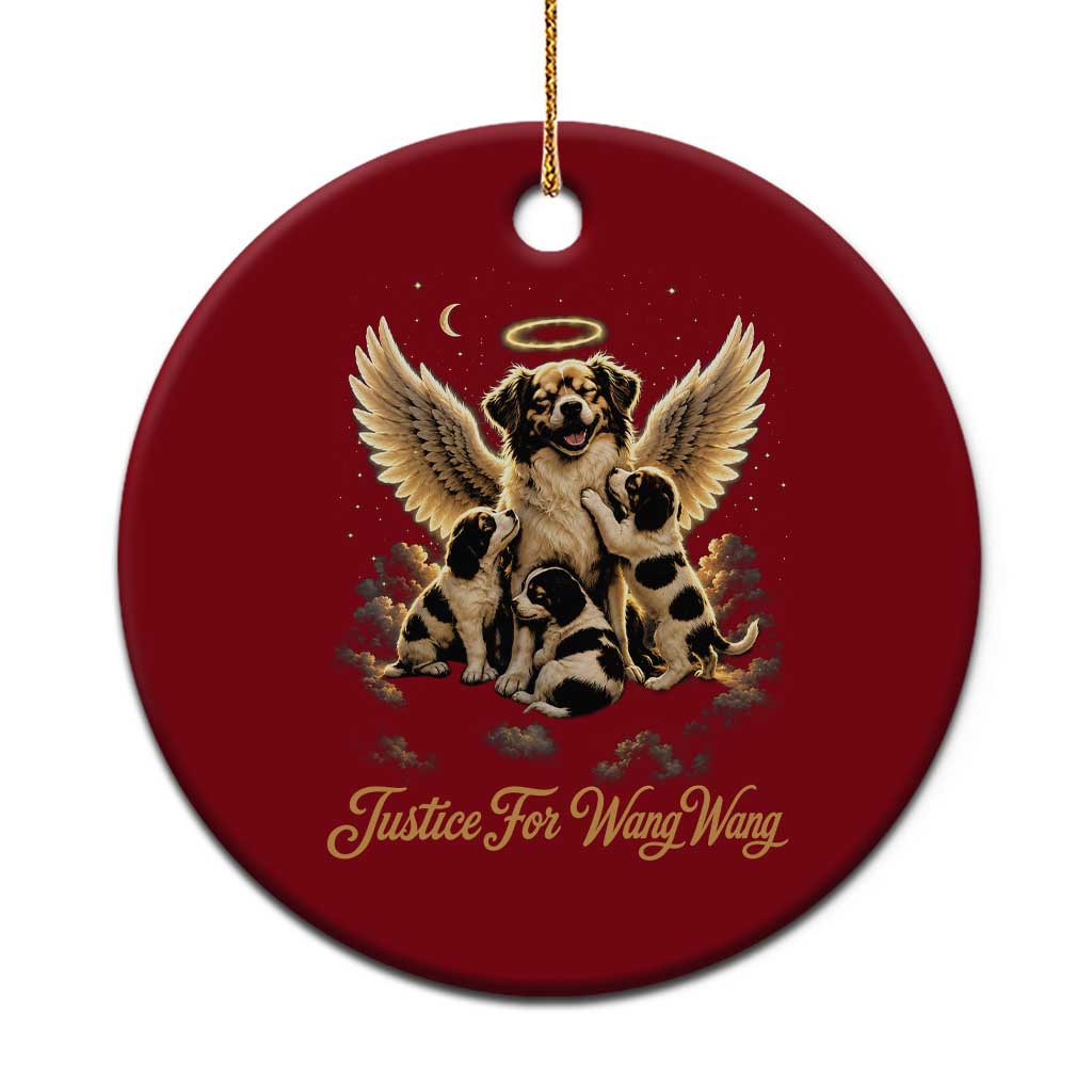 Justice For Wangwang Angel Dog Halo Puppies Ceramic Ornament Heavenly Pet Loss Memorial Graphic TS02 1pc Red Print Your Wear
