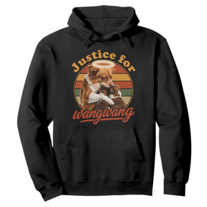 Justice For Wangwang Retro Sunset Halo Dog Mama Hoodie Pet Memorial Awareness Graphic TS02 Black Print Your Wear