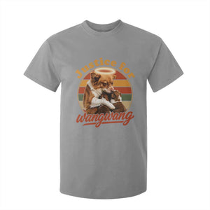 Justice For Wangwang Retro Sunset Halo Dog Mama T Shirt For Kid Pet Memorial Awareness Graphic TS02 Sport Gray Print Your Wear