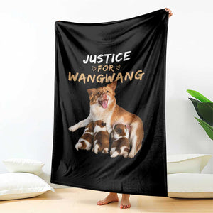 Justice For Wangwang Mother Dog Newborn Puppies Throw Blanket Animal Rights Awareness Graphic