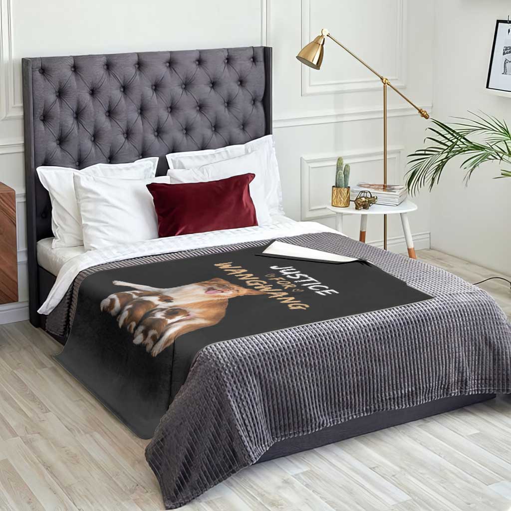 Justice For Wangwang Mother Dog Newborn Puppies Throw Blanket Animal Rights Awareness Graphic