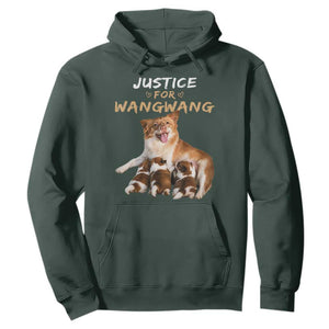 Justice For Wangwang Mother Dog Newborn Puppies Hoodie Animal Rights Awareness Graphic TS02 Dark Forest Green Print Your Wear