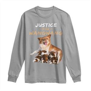 Justice For Wangwang Mother Dog Newborn Puppies Long Sleeve Shirt Animal Rights Awareness Graphic TS02 Sport Gray Print Your Wear