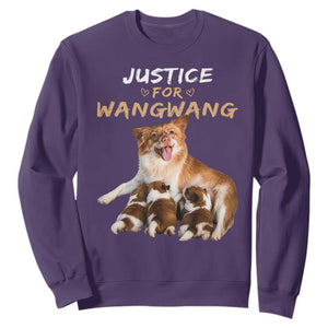 Justice For Wangwang Mother Dog Newborn Puppies Sweatshirt Animal Rights Awareness Graphic TS02 Purple Print Your Wear