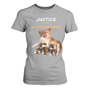 Justice For Wangwang Mother Dog Newborn Puppies T Shirt For Women Animal Rights Awareness Graphic TS02 Sport Gray Print Your Wear