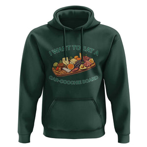 Funny Charcuterie Board Hoodie I Want To Eat A Car-Coochie Board Humor Mispronunciation Sarcasm TS02 Dark Forest Green Print Your Wear