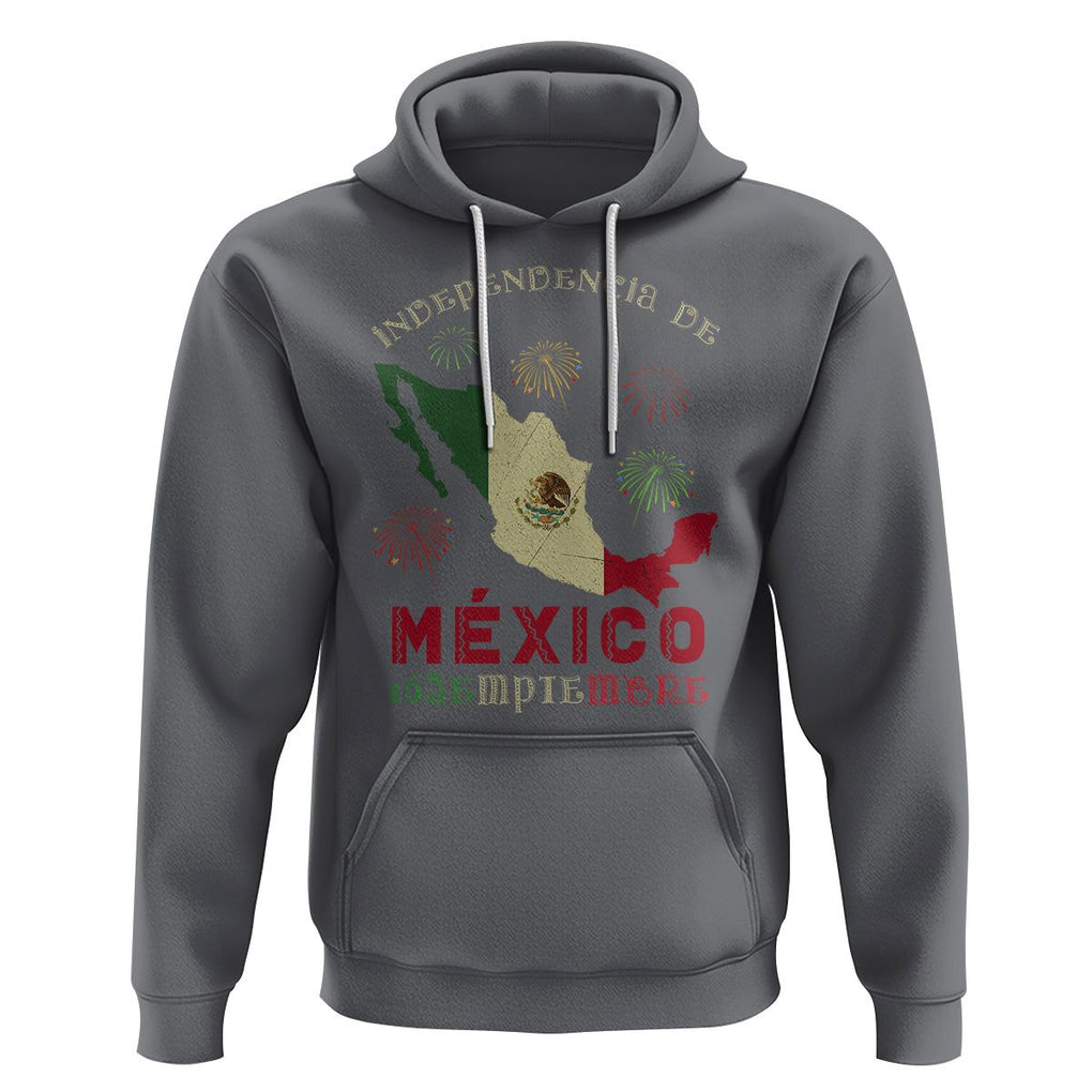 Independencia De Mexico Hoodie 16th Septembre Mexican Flag Latino Hispanic Heritage TS02 Charcoal Printyourwear