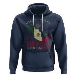 Independencia De Mexico Hoodie 16th Septembre Mexican Flag Latino Hispanic Heritage TS02 Navy Printyourwear
