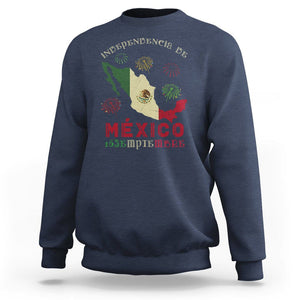 Independencia De Mexico Sweatshirt 16th Septembre Mexican Flag Latino Hispanic Heritage TS02 Navy Printyourwear