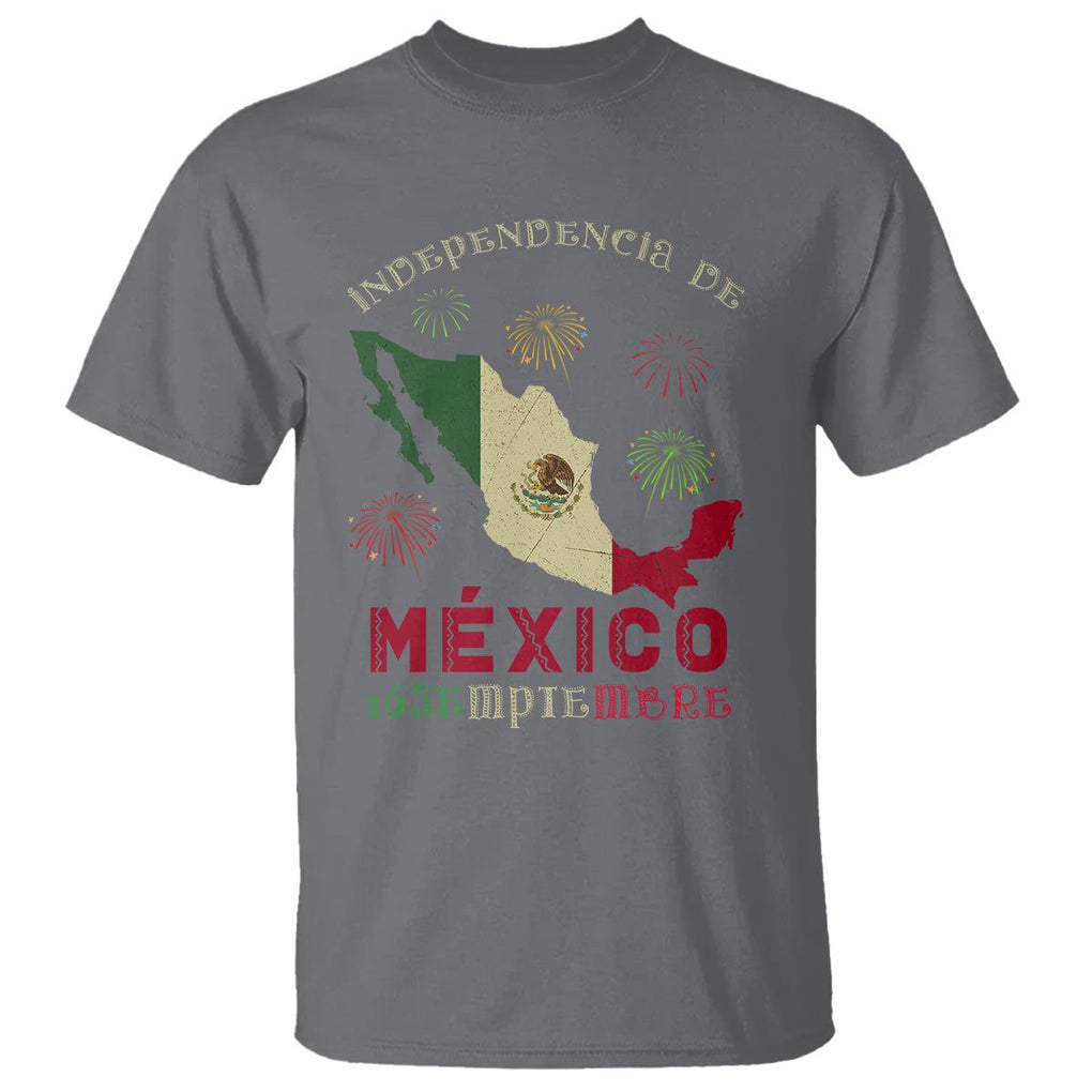 Independencia De Mexico T Shirt 16th Septembre Mexican Flag Latino Hispanic Heritage TS02 Charcoal Printyourwear
