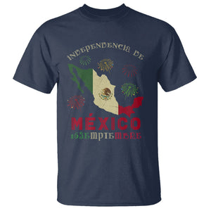 Independencia De Mexico T Shirt 16th Septembre Mexican Flag Latino Hispanic Heritage TS02 Navy Printyourwear