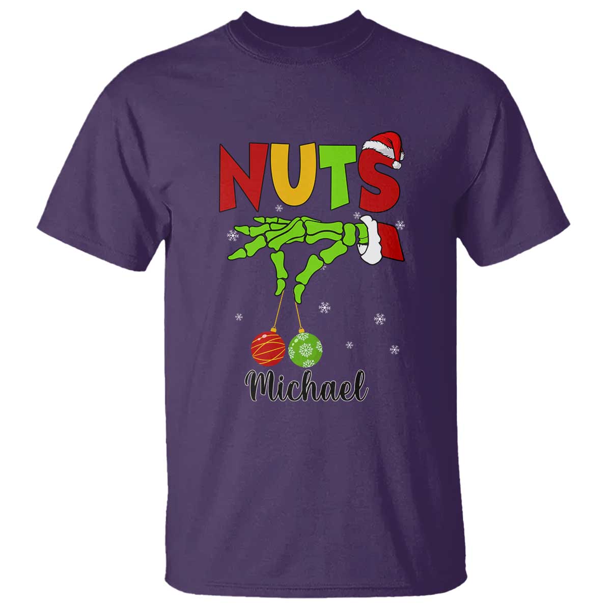 Personalized Christmas Matching Couple T Shirt Custom Name Chestnuts Xmas Funny Nuts TS02 Purple Print Your Wear