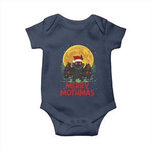 Mothman Christmas Baby Onesie Funny Merry Mothmas Cryptid Xmas Santa TS02 Navy Print Your Wear