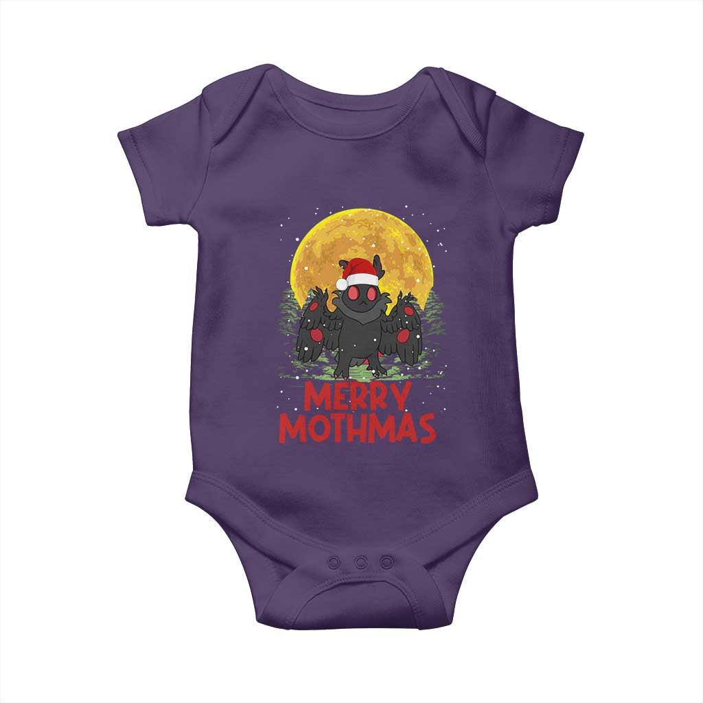 Mothman Christmas Baby Onesie Funny Merry Mothmas Cryptid Xmas Santa TS02 Purple Print Your Wear