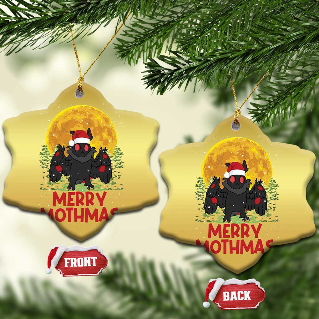 Mothman Christmas Christmas Ornament Funny Merry Mothmas Cryptid Xmas Santa TS02 Snow Flake Gold Print Your Wear
