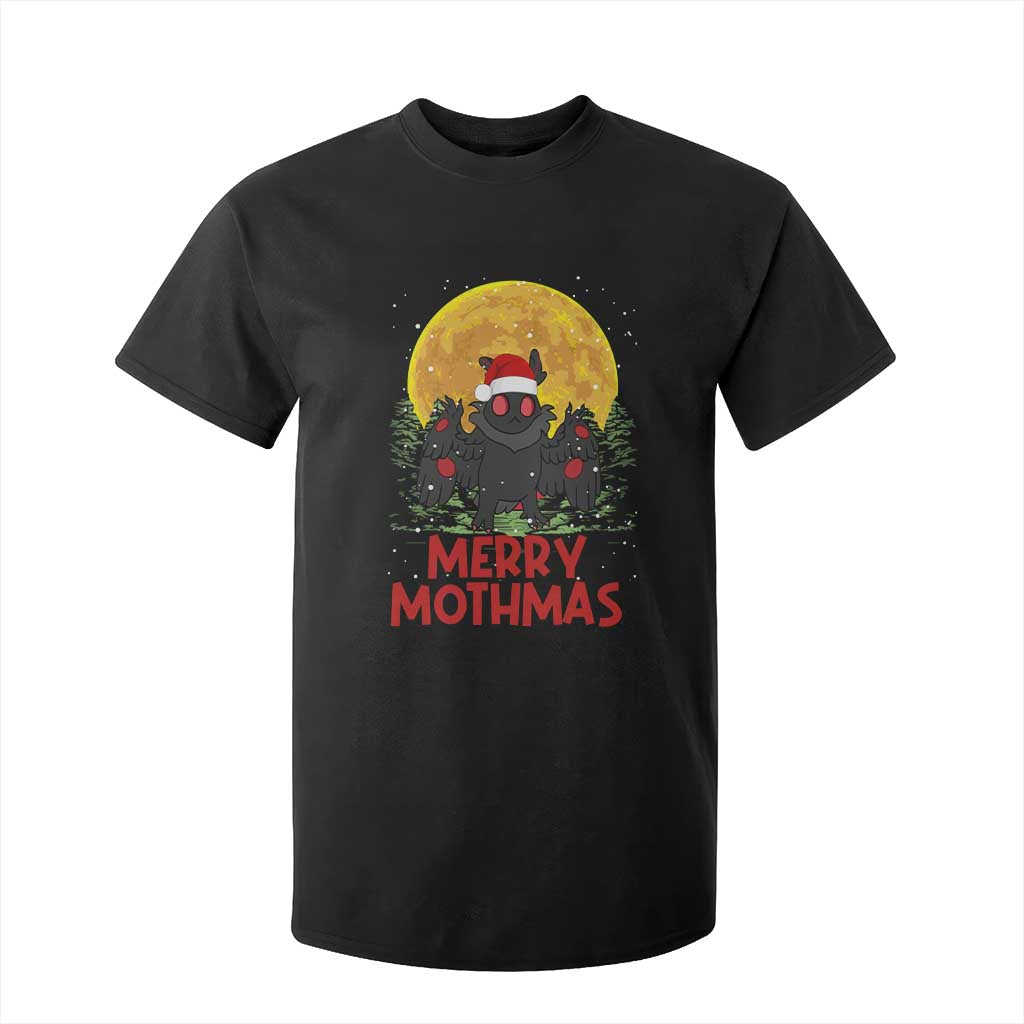 Mothman Christmas T Shirt For Kid Funny Merry Mothmas Cryptid Xmas Santa TS02 Black Print Your Wear