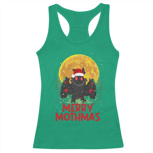Mothman Christmas Racerback Tank Top Funny Merry Mothmas Cryptid Xmas Santa TS02 Irish Green Print Your Wear
