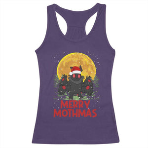 Mothman Christmas Racerback Tank Top Funny Merry Mothmas Cryptid Xmas Santa TS02 Purple Print Your Wear