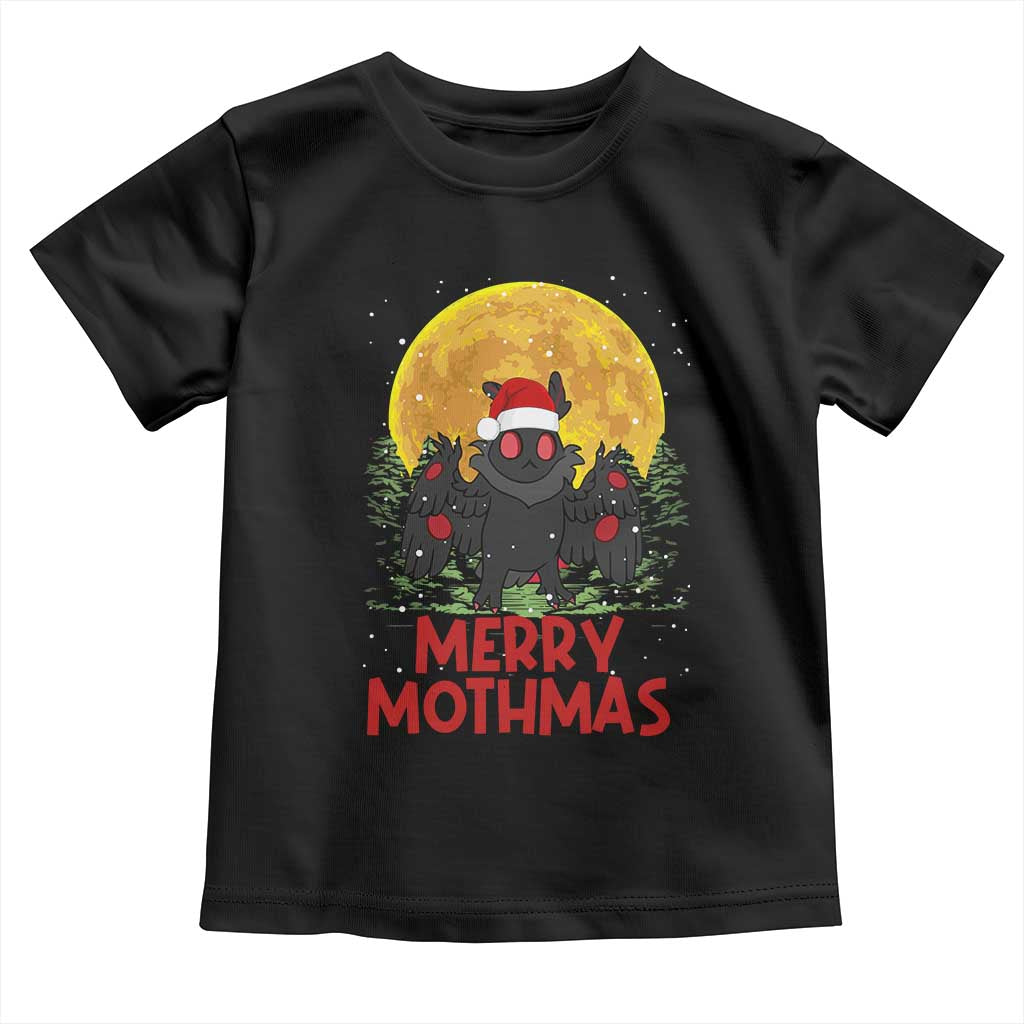 Mothman Christmas Toddler T Shirt Funny Merry Mothmas Cryptid Xmas Santa TS02 Black Print Your Wear